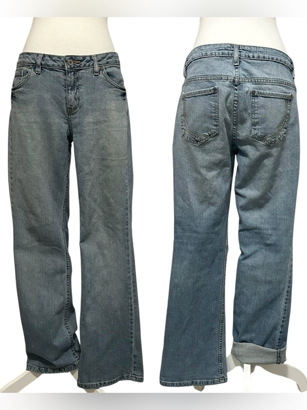 vintage boot cut denim jeans y2k light wash denim